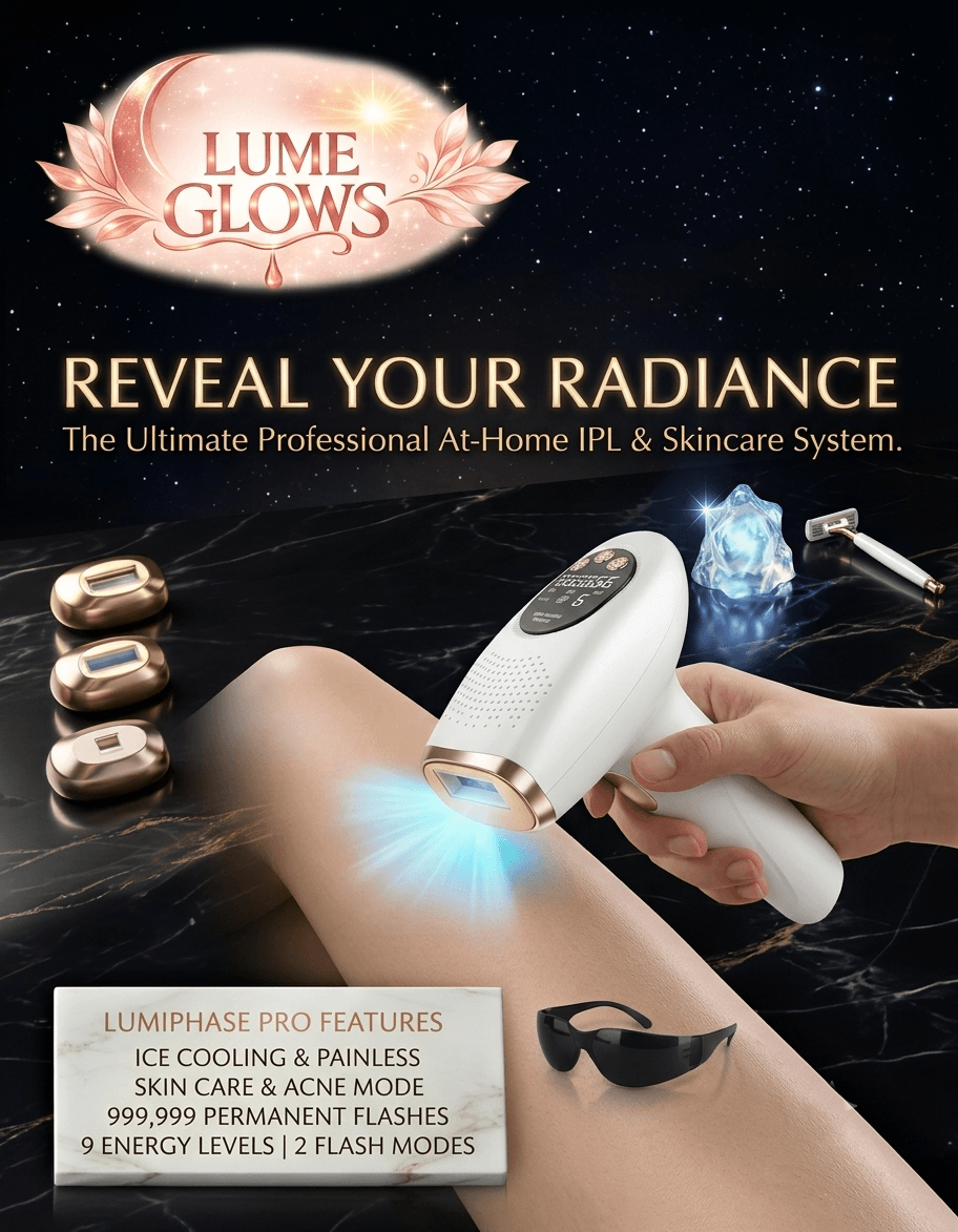 Woman gently using Lume Glows manual flash mode as a coarse chin hair remover for smooth facial skin