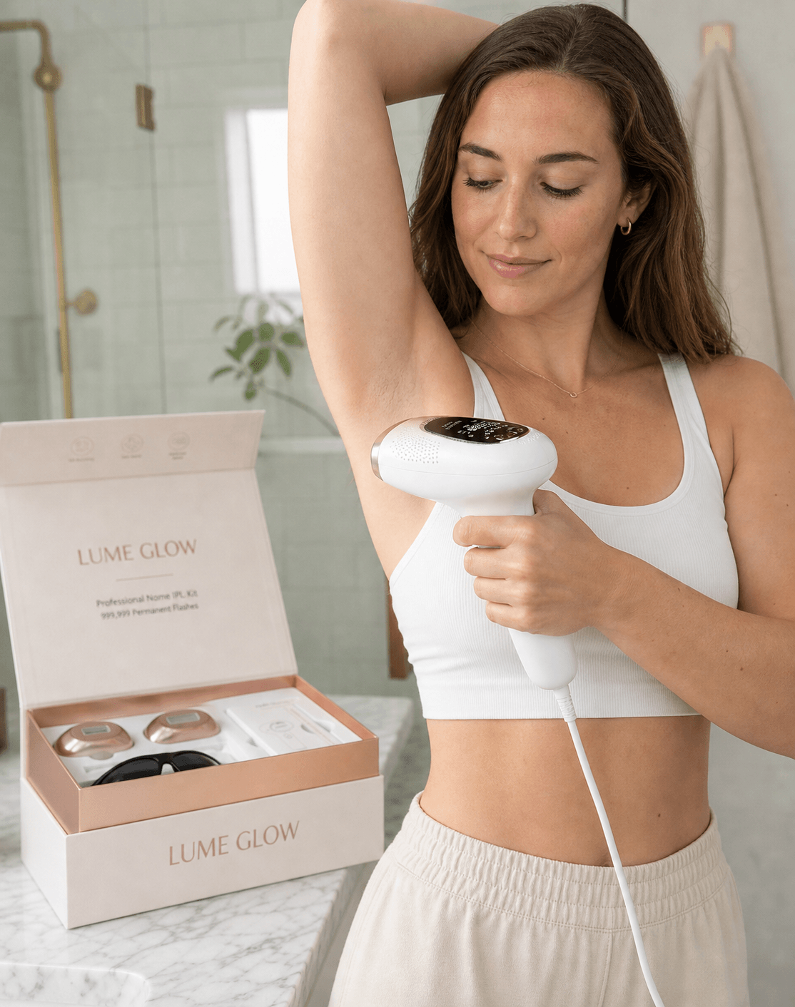 LumeGlow IPL device for underarm hair removal at home